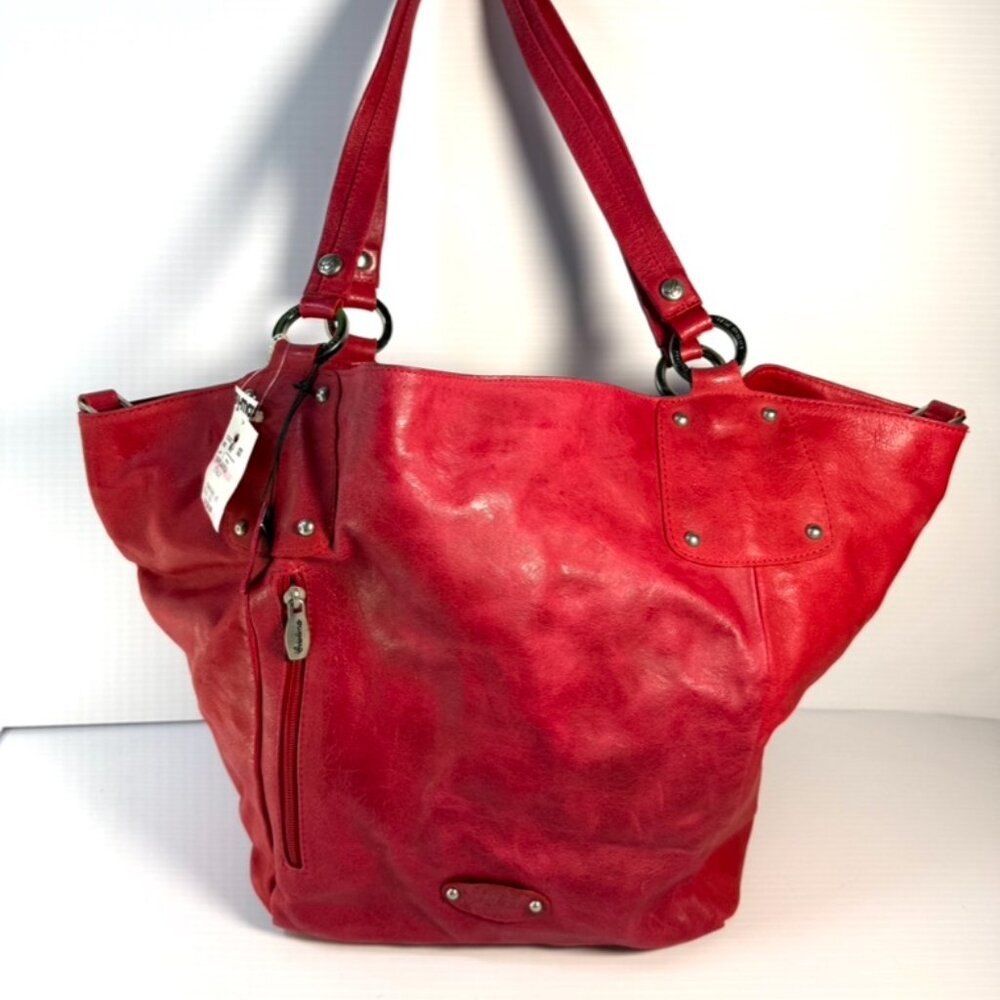 Cristina Designs Genuine Red Leather, Vintage Style . NWT